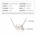 Elegant S925 silver necklace featuring a 8-9mm round freshwater pearl and sparkling zircon - Star Point / K White Gold