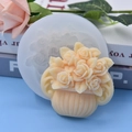 DIY bloemenmand siliconen vorm voor handgemaakte taarten en kaarsen met rozen - Rozenmand Ontwerp / Wit