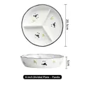 Assiette bento en céramique à 3 compartiments, motif panda, diamètre de 20,5 cm - Bol 3 compartiments 8 pouces - Panda