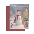 Christmas wrapping paper with cute snowman and tree pattern, size 38x50cm, 15 sheets per pack - Christmas Snowman Style / 15 Sheets/Pack (38*52cm)