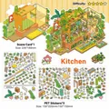 Cooking kitchen 2.5D scenery sticker kit with PET sheets for DIY scrapbooking journal - Gourmet Kitchen (My Small House Series 21)