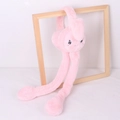 Pink plush earmuffs for children with cute cartoon smiley face and moving air sacs - One Size / Rabbit-Pink