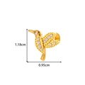 Gold titanium hummingbird labret stud with clear crystals and size 1.18cm by 0.95cm - Hummingbird Style - Gold (T2523-7#金)