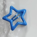 Blue star-shaped snap hair clip with a smooth metallic finish for girls - Matte Star / Star Dark Blue