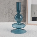 Blue stacking sphere borosilicate glass candle holder for modern minimalist home decor - Blue