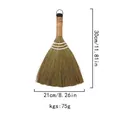 Miniature handmade grass broom with reed handle and black hanging loop, 30cm height - Yellow Handle Large