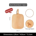 Japanese beech wood bread board 20x33cm featuring a carved pony detail and handle - Horse Logo / Bread Board-Version A-Whole Wood