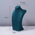 Velvet necklace bust display stand in dark green finish, 30cm height jewelry mannequin - Green Velvet H-type 30cm High