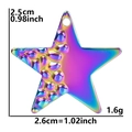 Colgante de estrella de acero inoxidable arcoíris con textura de burbujas y medidas - Arcoíris