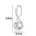 Silver geometric copper wing flower nose clip with sparkling zircons, 2.0cm height - Round Style (2625-1#) / Silver