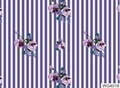 Water transfer nail sticker WG4018 featuring purple floral patterns and vertical stripes - WG4018