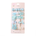 Set de 5 barrettes bleu clair avec breloques en résine, perles et cristaux - #1 Série Verte