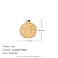 Double Sided Blessing Round Coin - Gold