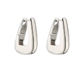 Orecchini a cerchio geometrici a U in argento in ottone con placcatura in oro 18K - Trapezio Platino