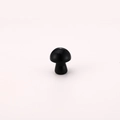 Polished black crystal mushroom figurine made from natural stone for DIY jewelry - Obsidian / 15*20mm