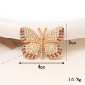 Exquisite gold-plated butterfly accessory with purple and white rhinestones, size 4x3cm - D1197-Purple Butterfly
