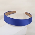 Royal blue wide satin headband with non-slip lining for a sweet elegant look - Royal Blue