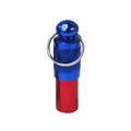 Targhetta ID per animali in alluminio bicolore blu e rosso, capsula impermeabile con anello - Tubo Cilindrico Singolo / Blu + Rosa Rosso