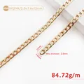 Flat gold iron chain strap H12NK for bags with 2.0mm wire diameter and 12mm links - H12NK-2.0x7.6x12mm / Gold