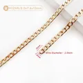 Catena piatta dorata H12NK per borse con filo da 2,0 mm e maglie da 12 mm - H12NK-2.0x7.6x12mm / Oro