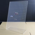 L-shaped acrylic earring display stand with multi-hole design for jewelry organization - 20*30cm / Clear