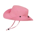 Waterproof quick-dry sun hat for men in bright pink with wide brim and chin strap - Pink