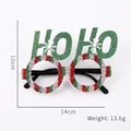 Sparkly Christmas party glasses with Ho Ho lettering and snowflakes decoration, 14x10cm - HOHO Green Glasses