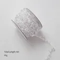 Clear faceted crystal bead garland, 4m total length, for Christmas DIY tree decoration - Iridescent Diamond Bead Chain 4m