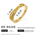 Adjustable golden stainless steel multilayer cuff bracelet with tiny star charms - Multi-Layer Intertwined Star Style (NB-B6268)