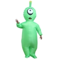 Funny green one-eyed alien inflatable costume for adults with built-in blower fan system - One-eyed Alien / One Size