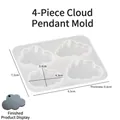 Molde de silicona de 4 cavidades de nube para resina y llaveros, 0,6cm grosor - 4 Cavidades Nube Simple