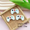 White resin gamepad pendant with red heart, 17x27mm size for DIY craft and phone case - White 30*17mm
