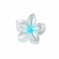 Pearlescent white and lake blue flower hair claw clip with a sweet 5-petal floral design - 4cm / Pearlescent Blue