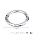 Silver hollow Roman letter stainless steel pendant with 40mm size and 8g weight - 40mm Silver Smooth Round Ring Accessory (KLJ371-Z)