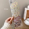 Set of 10 Morandi color hollow star hair clips for kids on minimalist display card - 4# Shooting Star Clips Set of 10 - 5.5cm