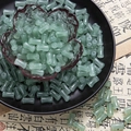 Bamboo shaped pale green glazed glass beads for DIY jewelry making and craft projects - Emerald Green (Solid 6x12mm)