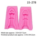 Schachfigur Silikonform für Fondant mit präzisen Maßen für 3D-Backen in der Farbe Rosa - 6# König / Rosa