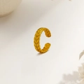 Elegant gold titanium steel wheat ear textured open ring for women in luxury style - 5mm Wheat Ear Style (XKR0094) / Gold
