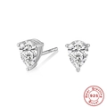 Pear-shaped silver stud earrings made of 925 sterling silver with polished finish - Teardrop Style (6x8mm)