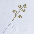 Detail of glittery gold Christmas pick with spiral branch design for festive decor - Gold