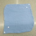 Light blue multi-layer muslin cotton baby bib with snap buttons and crinkle texture - Light Blue (3#)