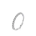 Elegante anello in argento sterling S925 con una fila scintillante di cristalli rotondi - Taglia US 5 / Argento