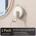 Gancho de succión al vacío de ABS blanco crema para pared medida 57x76mm - crema
