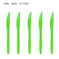 Set mit 10 hellgrünen Kunststoffmessern (16,1x3cm) für Wicked Mottopartys und Events - Grüne Kunststoffmesser