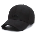 Gorra de béisbol negra para hombre con bordado SPORT para actividades al aire libre - Ajustable / Negro