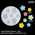 Daisy and cherry blossom silicone mold with colorful finished flower resin charms - Five-Petal Flower Style (A500) / Clear