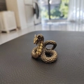 Scultura di drago in ottone retrò con trama a squame dettagliata per la casa ufficio - Dragone Mitico