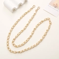Elegant gold metal chain strap with faux pearl inlays and lobster clasps for bags - Gold Pearl Chain