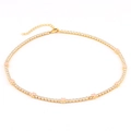 Tennis necklace with pink stones and white zircons in gold-plated finish - 18K Gold Plated / Pink Zirconia