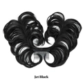 Jet black curly messy bun hairpiece with adjustable comb clips for volume - Jet Black